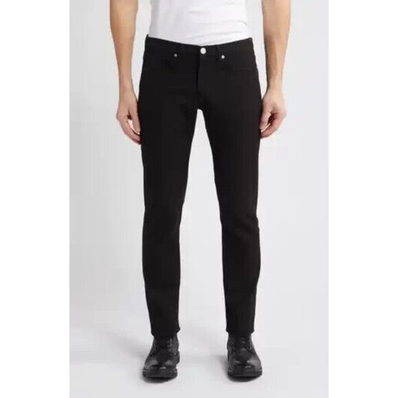 FRAME Mens Size 33 Black Mid Rise Straight Jeans Denim NEW